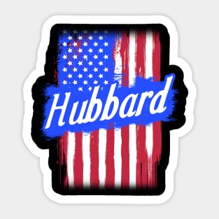 American Flag Hubbard Family Gift For Men Women, Surname Last Name Sticker